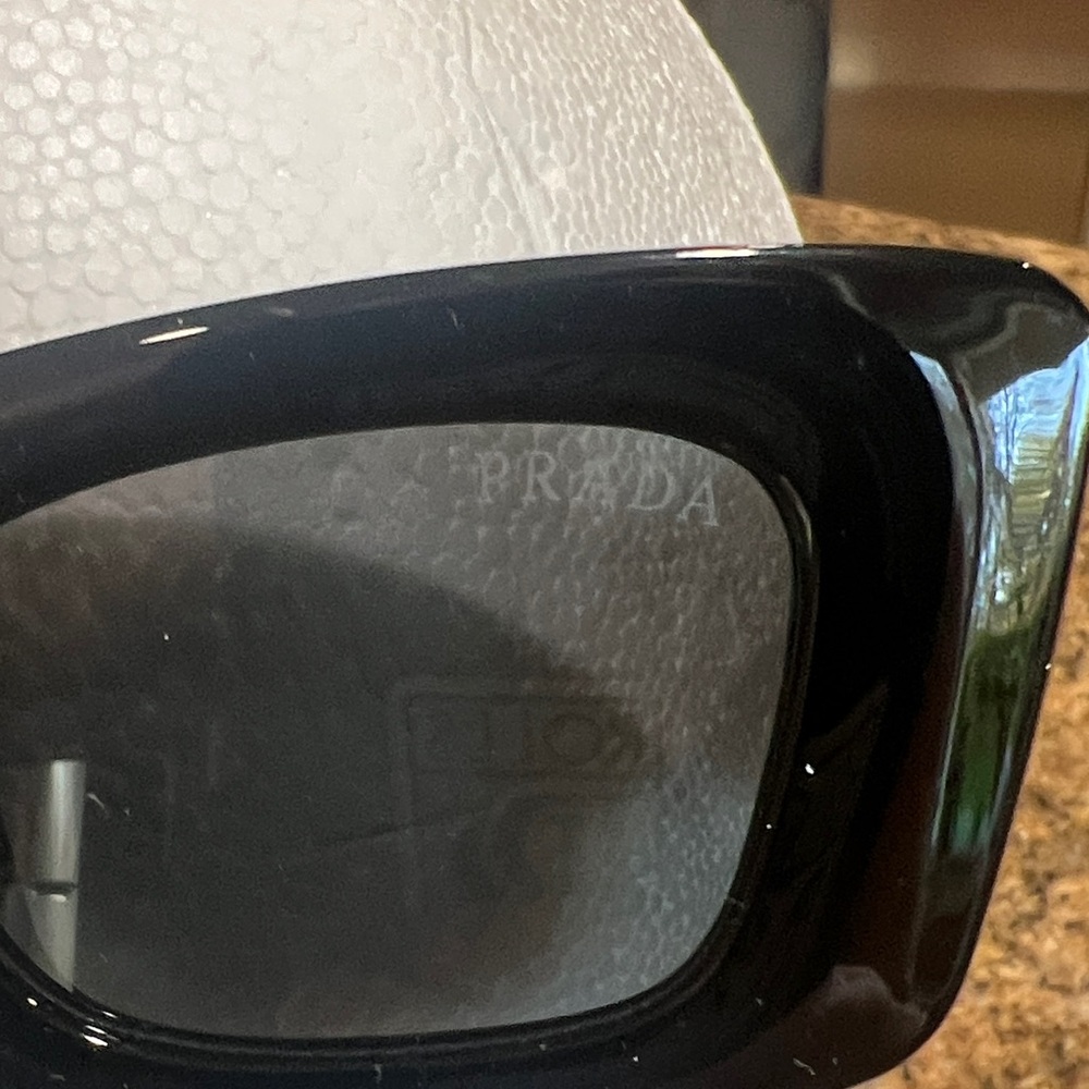 Prada cat eye style Black Rectangular Sunglasses … - image 2